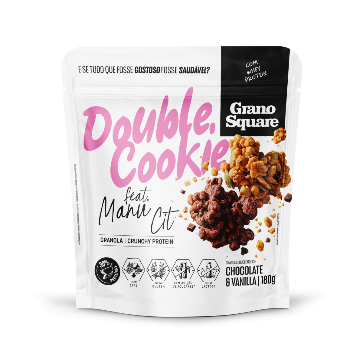 Granola GranoSquare Double Cookie Feat Manu Cit 180g