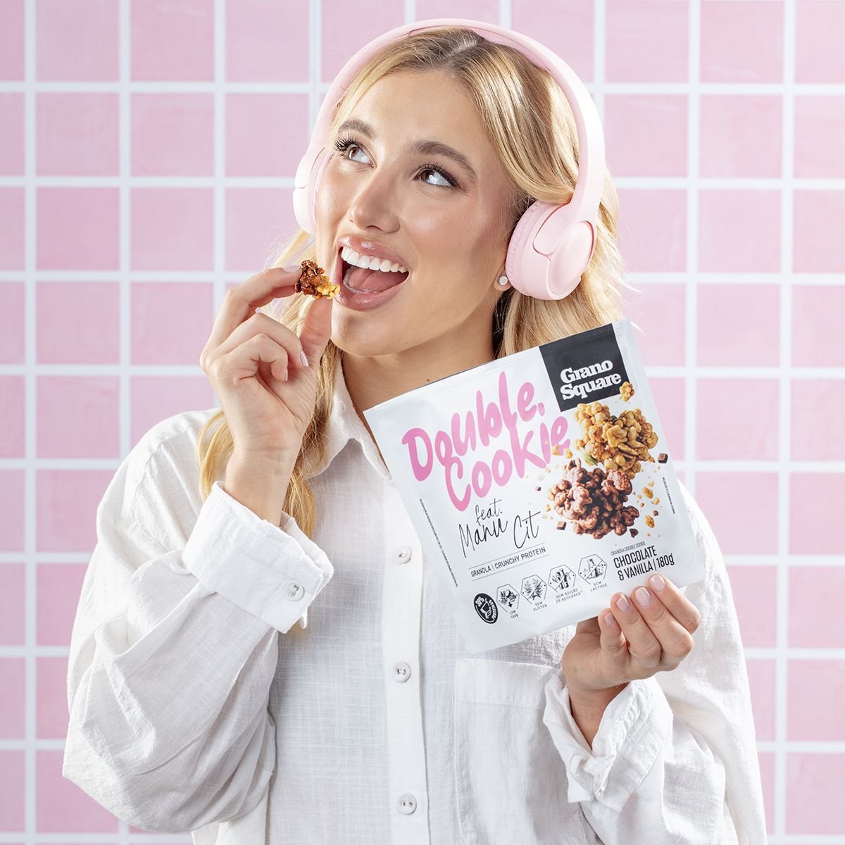 Granola GranoSquare Double Cookie Feat Manu Cit 180g