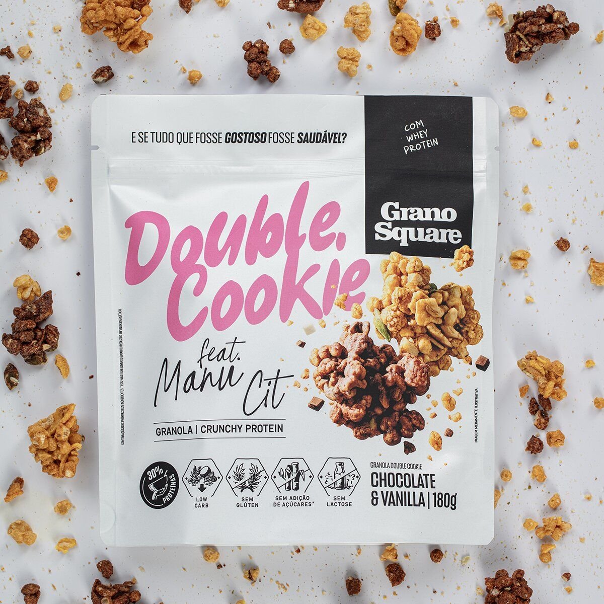 Granola GranoSquare Double Cookie Feat Manu Cit 180g