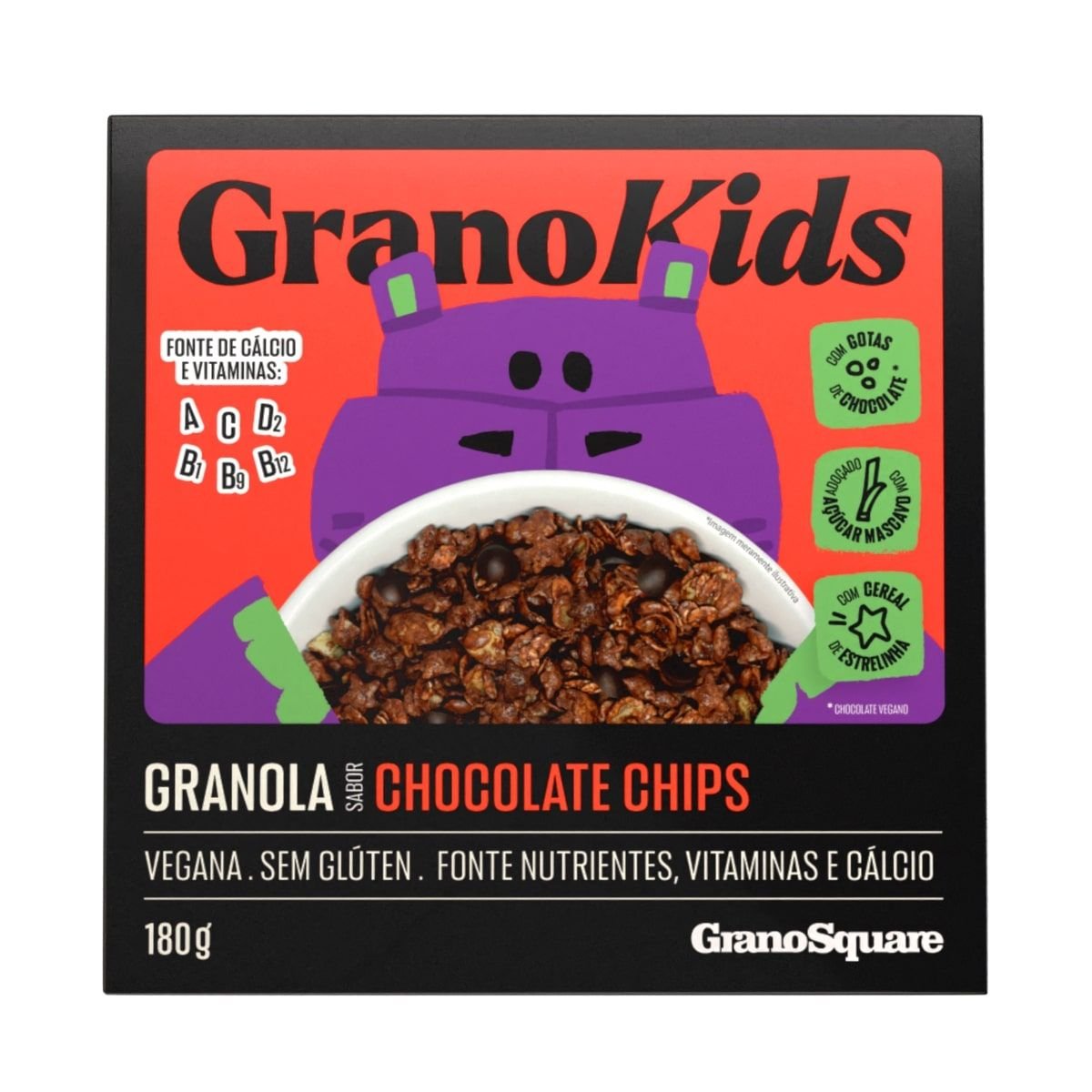 Granola GranoSquare GRANOKIDS Chocolate Chips 180g
