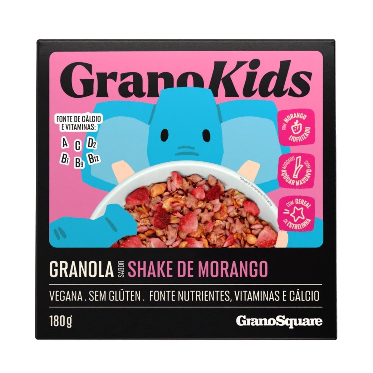 Granola GranoSquare GRANOKIDS Shake de Morango 180g