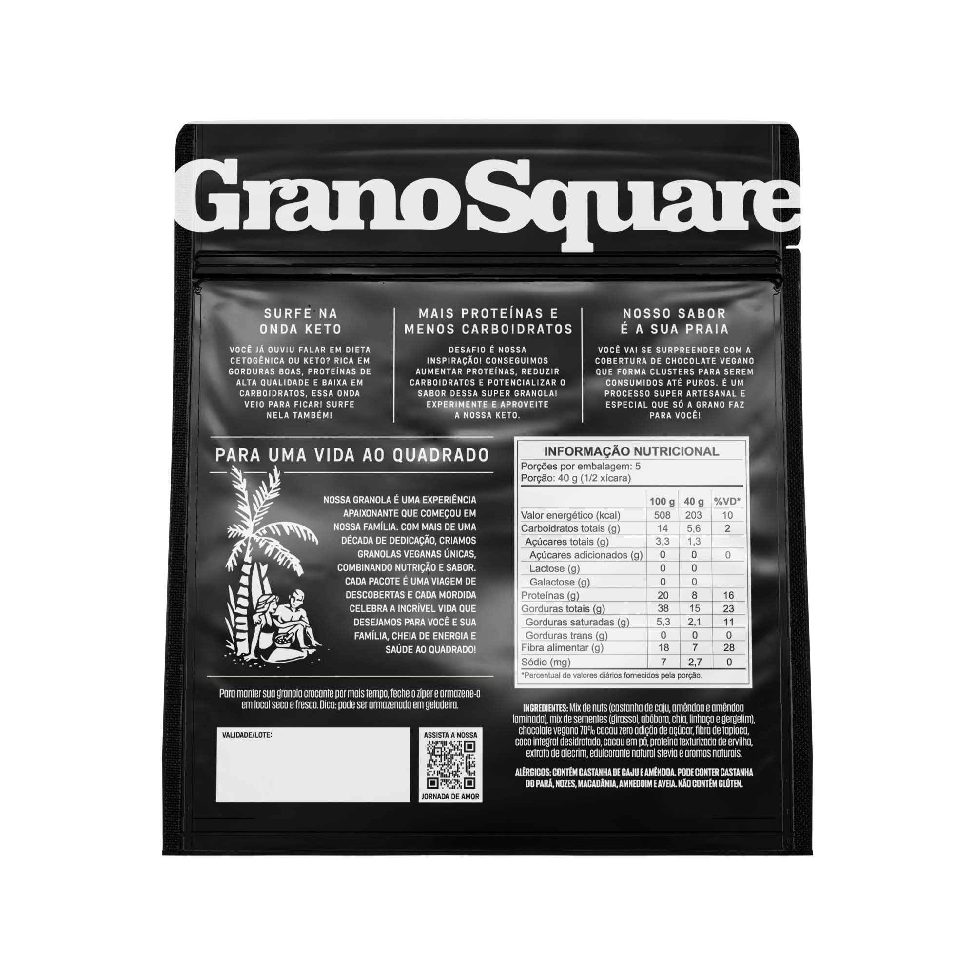 Granola GranoSquare KETO Chocolate 200g