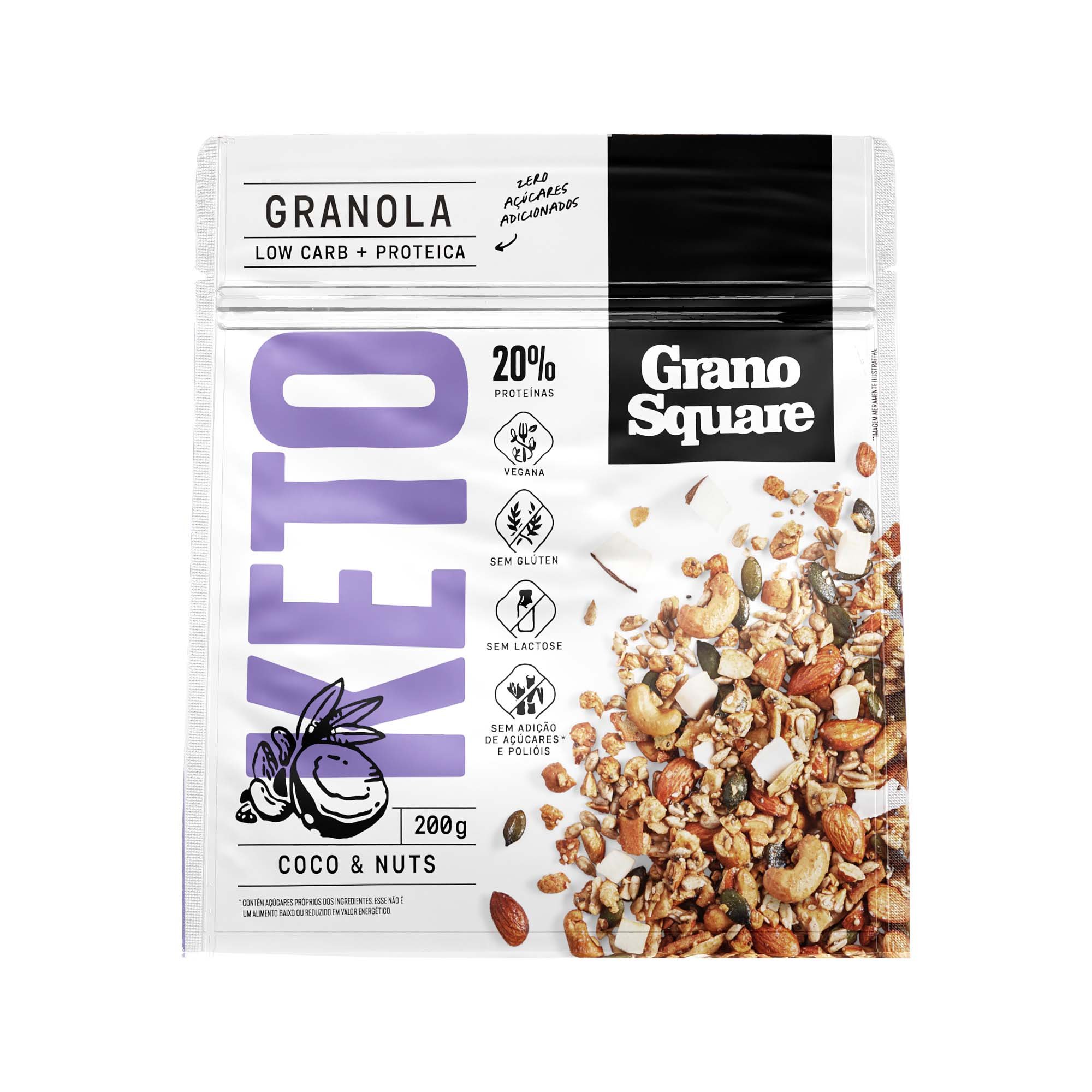 Granola GranoSquare KETO Coco e Nuts 200g