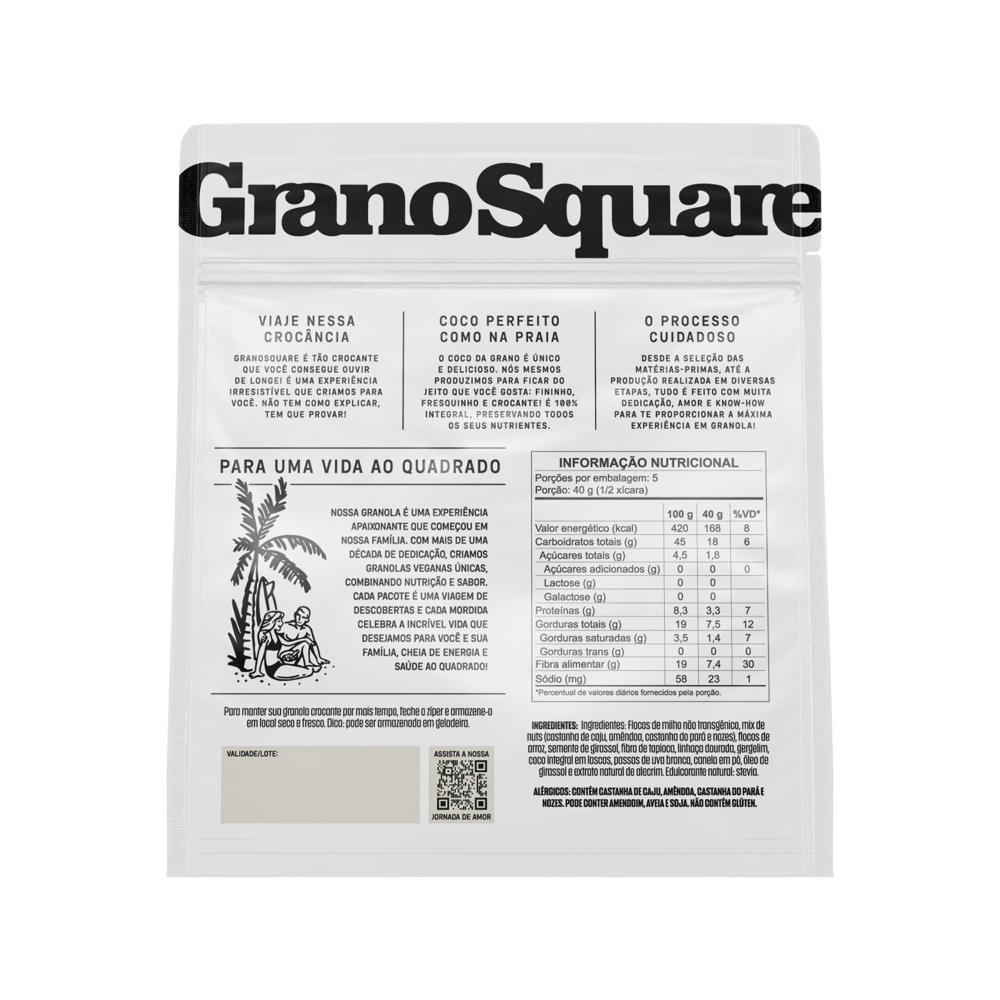 Granola GranoSquare Premium Tradicional ZERO AÇÚCAR 200g