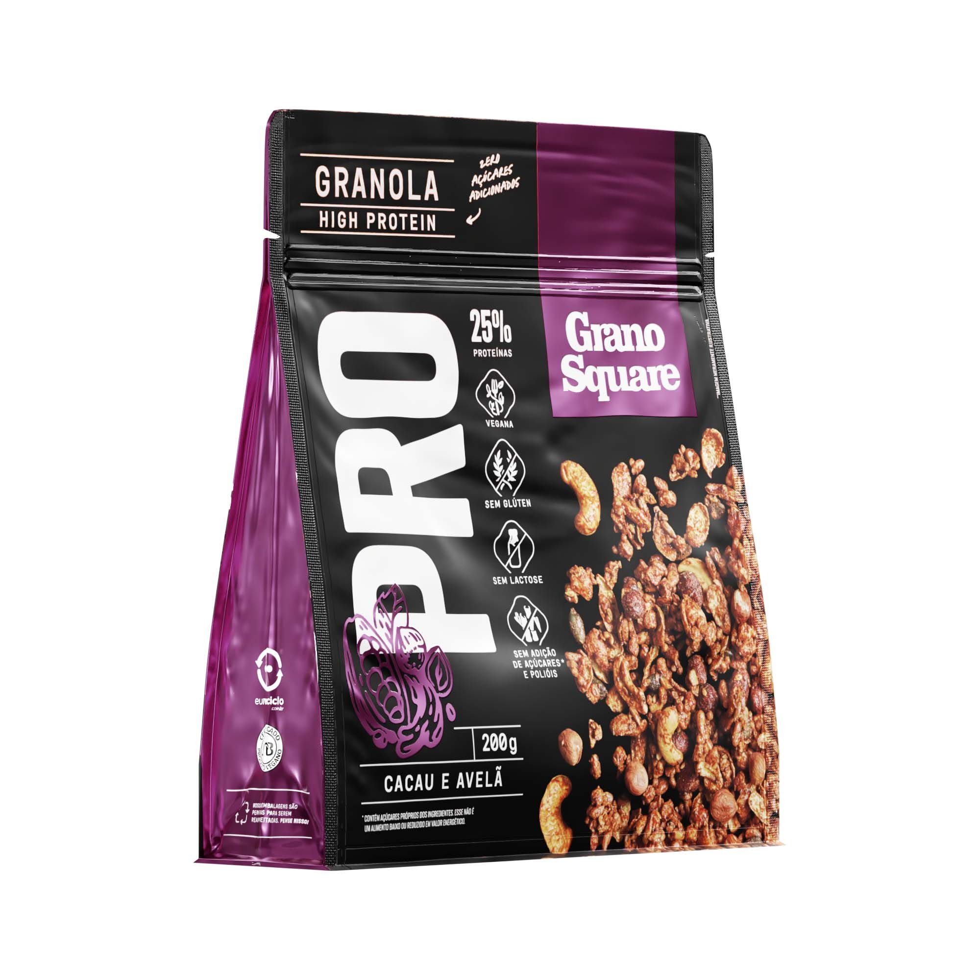 Granola GranoSquare PRO Cacau e Avelã 200g