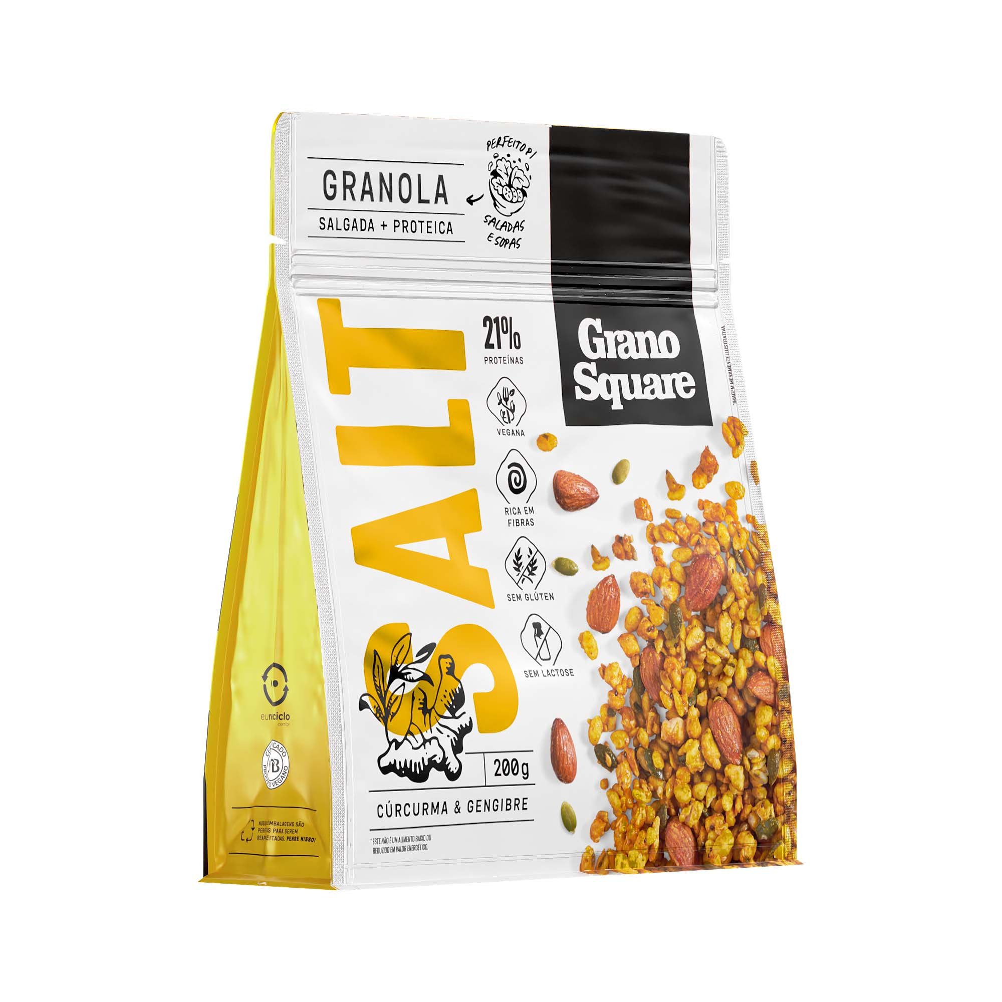 Granola GranoSquare SALT Cúrcuma e Gengibre 200g