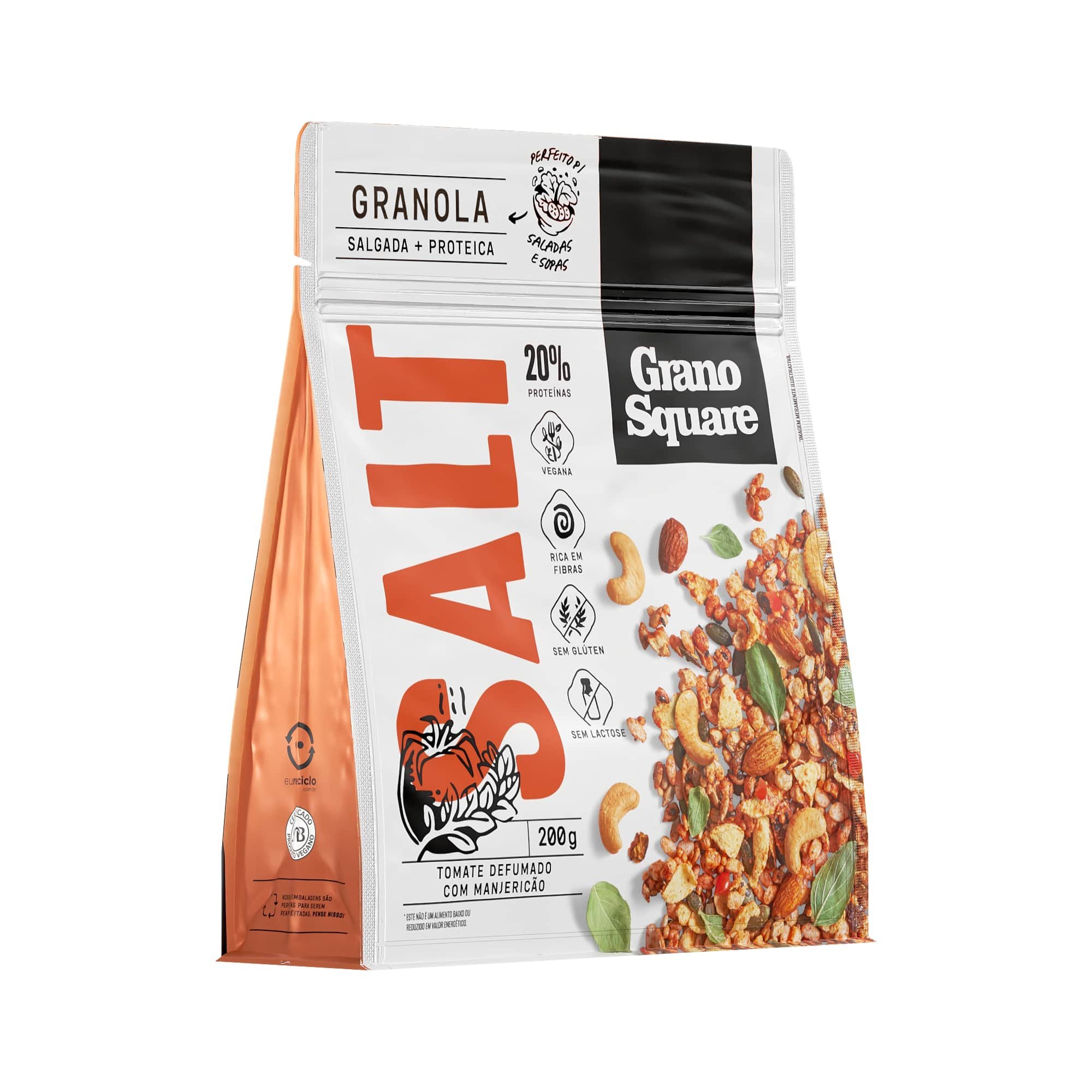 Granola GranoSquare SALT Tomate Defumado com Manjericão 200g